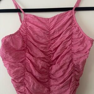 Zara Pink Ruched Crop Top